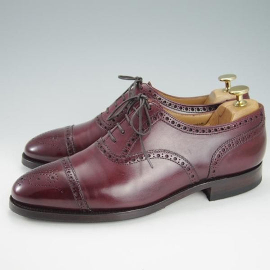 極上★クロケット&ジョーンズ 6.5E【★CHAIRMAN/チェアマン】236ラスト/セミブローグ/カーフ/赤茶/メンズ/Crockett&Jones★g324