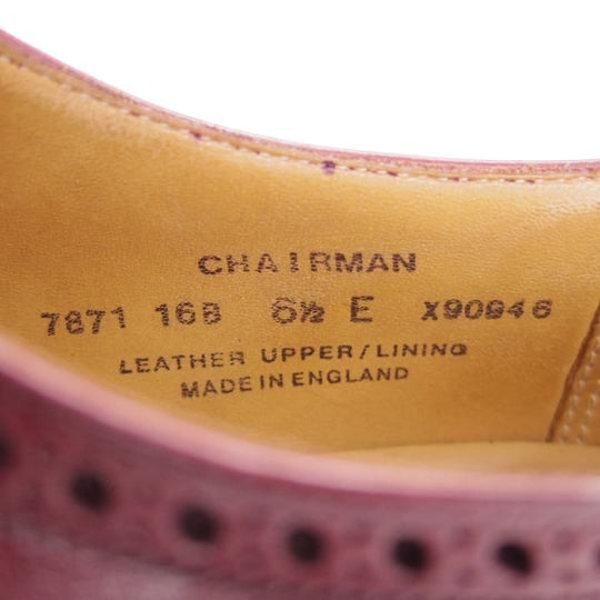 極上★クロケット&ジョーンズ 6.5E【★CHAIRMAN/チェアマン】236ラスト/セミブローグ/カーフ/赤茶/メンズ/Crockett&Jones★g324