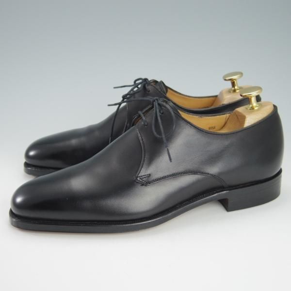 未使用★(英)グレンソン 6E【貴重★footmaster/フットマスター】プレーントゥ/Vフロント/カーフ/黒/メンズ/GRENSON★g325