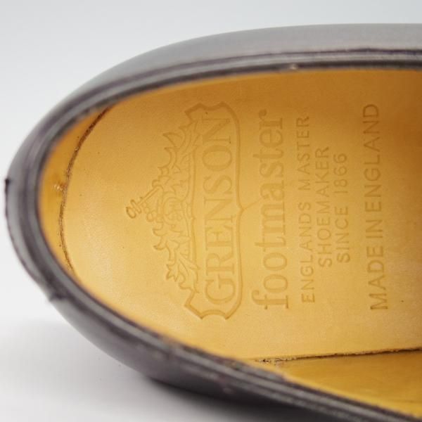 未使用★(英)グレンソン 6E【貴重★footmaster/フットマスター】プレーントゥ/Vフロント/カーフ/黒/メンズ/GRENSON★g325