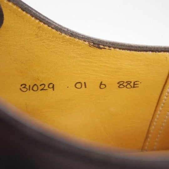 未使用★(英)グレンソン 6E【貴重★footmaster/フットマスター】プレーントゥ/Vフロント/カーフ/黒/メンズ/GRENSON★g325