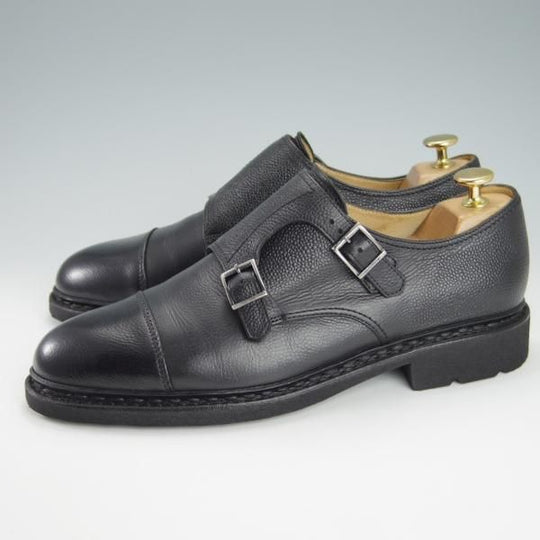 美品★パラブーツ SIZE 7【定価￥71,500-★ビームスF別注/POE】ダブルモンク/グレインレザー/黒/メンズ/BEAMS F/Paraboot★g326