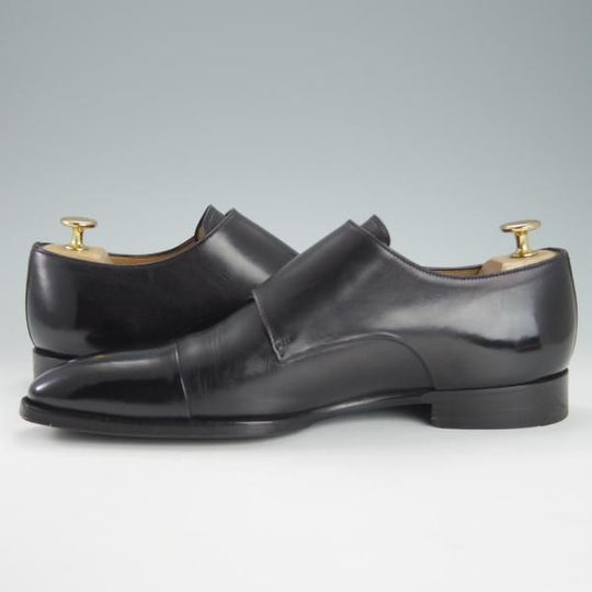 美品★(伊)フランチェスコ・ベニーニョ SIZE 7【定価￥61,600-★ダブルモンク/3216】カーフ/黒/メンズ/Francesco Benigno★g328
