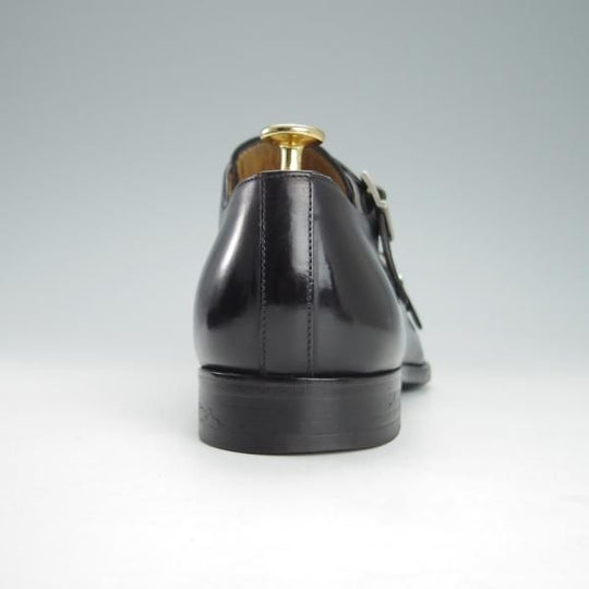 美品★(伊)フランチェスコ・ベニーニョ SIZE 7【定価￥61,600-★ダブルモンク/3216】カーフ/黒/メンズ/Francesco Benigno★g328