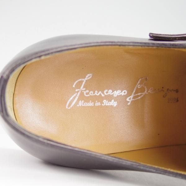 美品★(伊)フランチェスコ・ベニーニョ SIZE 7【定価￥61,600-★ダブルモンク/3216】カーフ/黒/メンズ/Francesco Benigno★g328