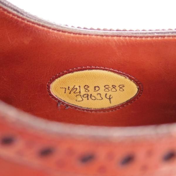 ★エドワードグリーン 7.5D【現行モデル定価￥174,900-★CARDIFF/888ラスト】カーディフ/セミブローグ/カーフ/赤茶/EDWARD GREEN★g329