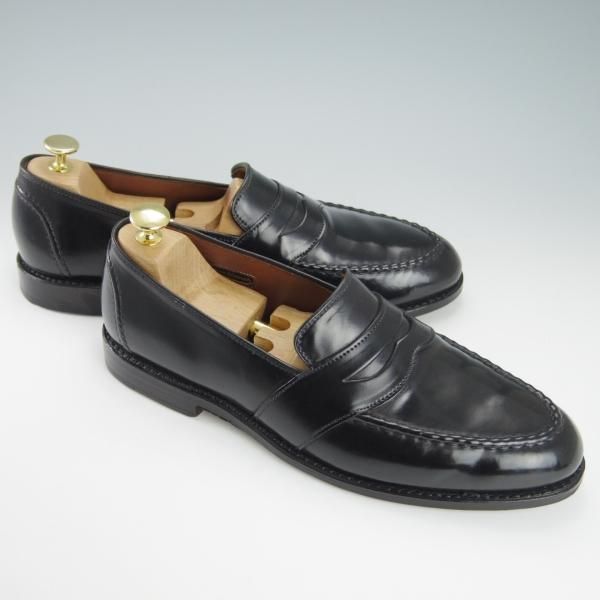 極美品★(米)アレンエドモンズ 10D【定価15万円以上★コードバン仕様/Randolph】コインローファー/黒/メンズ/ALLEN EDMONDS★g335