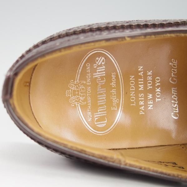 美品★チャーチ 80F/UK8【定価￥136,400-★BURWOOD/バーウッド】81ラスト/ポリッシュドバインダーカーフ/濃茶/メンズ/Church's★g336