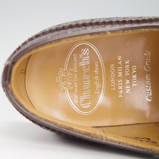 美品★チャーチ 80F/UK8【定価￥136,400-★BURWOOD/バーウッド】81ラスト/ポリッシュドバインダーカーフ/濃茶/メンズ/Church's★g336