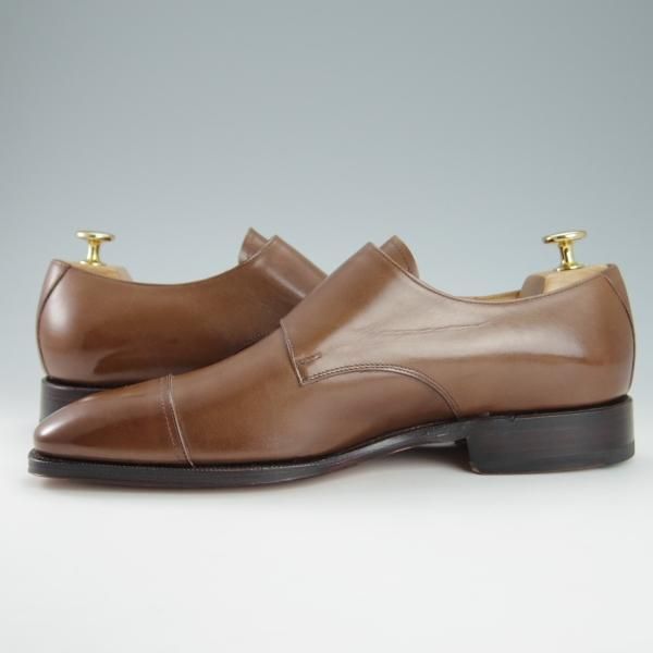 未使用★(スペイン製)MEERMIN/メルミン SIZE 8【グッドイヤーウェルテッド製法★ダブルモンク/茶】カーフ/メンズ★g338