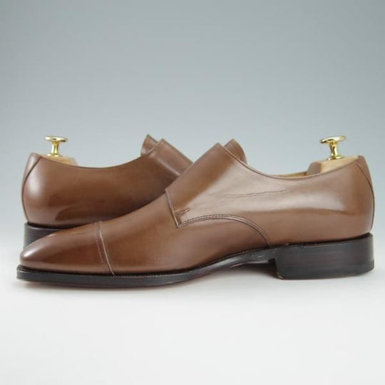 未使用★(スペイン製)MEERMIN/メルミン SIZE 8【グッドイヤーウェルテッド製法★ダブルモンク/茶】カーフ/メンズ★g338