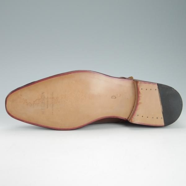 未使用★(スペイン製)MEERMIN/メルミン SIZE 8【グッドイヤーウェルテッド製法★ダブルモンク/茶】カーフ/メンズ★g338