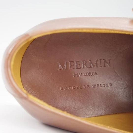 未使用★(スペイン製)MEERMIN/メルミン SIZE 8【グッドイヤーウェルテッド製法★ダブルモンク/茶】カーフ/メンズ★g338