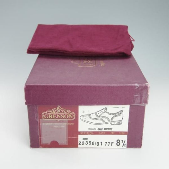 新品★(英)グレンソン 8.5F【現行定価￥64,900-★footmaster/フットマスター】BATH/22356-01/77ラスト/フルブローグ/黒/GRENSON★g339
