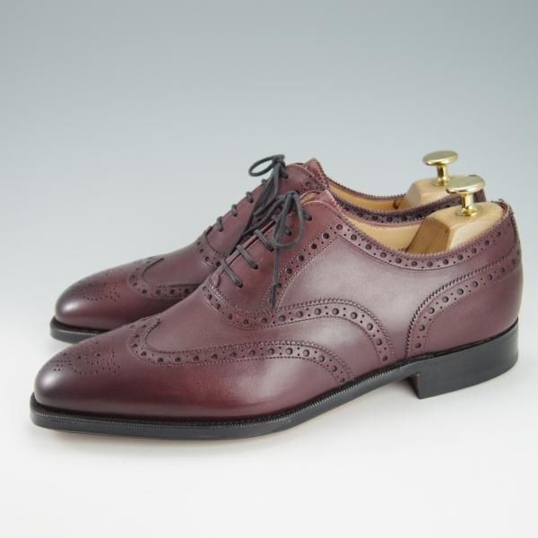 新品★(英)グレンソン 7.5F【定価￥64,900-★BATH/22356-15】フルブローグ/カーフ/バーガンディー/赤茶/メンズ/GRENSON★g340