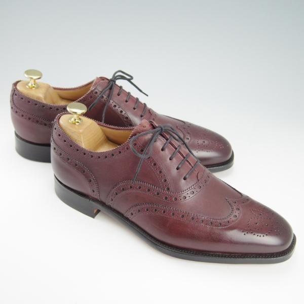 新品★(英)グレンソン 7.5F【定価￥64,900-★BATH/22356-15】フルブローグ/カーフ/バーガンディー/赤茶/メンズ/GRENSON★g340