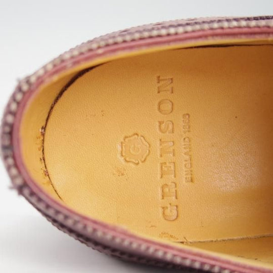 新品★(英)グレンソン 7.5F【定価￥64,900-★BATH/22356-15】フルブローグ/カーフ/バーガンディー/赤茶/メンズ/GRENSON★g340