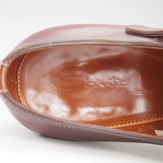 美品★(伊)サントーニ SIZE 7【上級★グッドイヤーウェルテッド製法/12635】ダブルモンク/カーフ/濃茶/メンズ/Santoni★g341