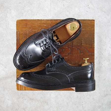 極美品★トリッカーズ(レディース) SIZE 4.5【バートン同系モデル★L6518/カントリーシューズ】フルブローグ/短靴/黒/Tricker's★g342