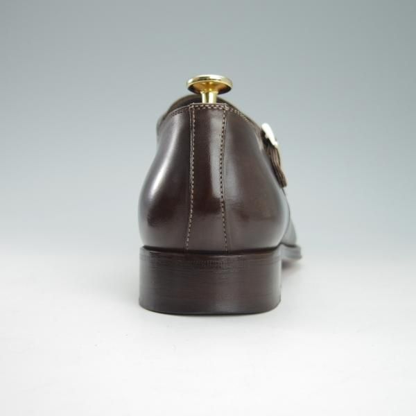 美品★(伊)サントーニ SIZE 5【貴重★ビームスF別注/ブラックラピド製法】ダブルモンク/カーフ/濃茶/ビームス/BEAMS/Santoni★g343