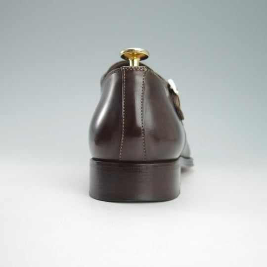 美品★(伊)サントーニ SIZE 5【貴重★ビームスF別注/ブラックラピド製法】ダブルモンク/カーフ/濃茶/ビームス/BEAMS/Santoni★g343