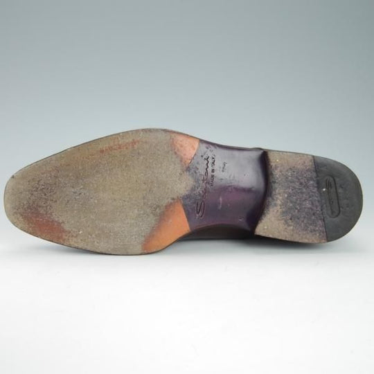 美品★(伊)サントーニ SIZE 5【貴重★ビームスF別注/ブラックラピド製法】ダブルモンク/カーフ/濃茶/ビームス/BEAMS/Santoni★g343