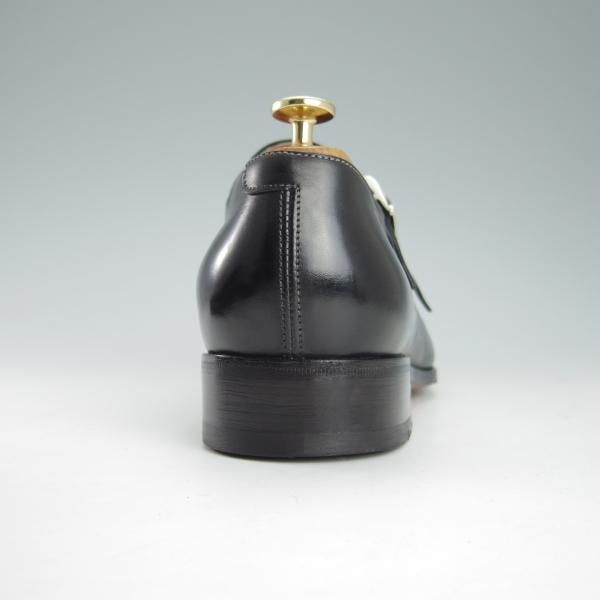 美品★(伊)サントーニ SIZE 7.5【★ダブルモンク/11652】カーフ/黒/メンズ/Santoni★g344