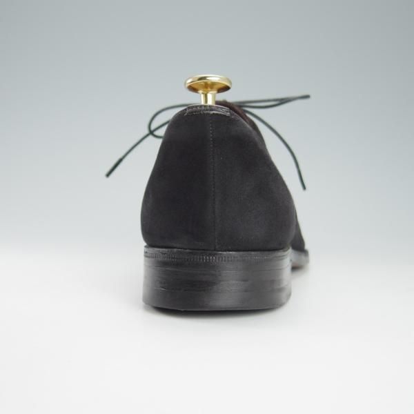 美品★チャーチ 70F/UK7【旧チャーチ★LUDGATE/3都市ロゴ】84ラスト/パンチドキャップトゥ/スエード/黒/メンズ/Church's★g349