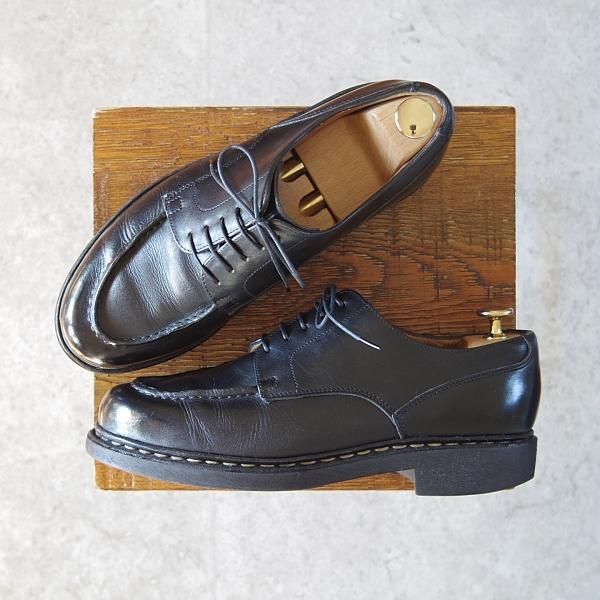 ★パラブーツ SIZE 6【定価￥71,500-★シャンボード/CHAMBORD】TEXソール/リスレザー/NOIR/黒/Uチップ/メンズ/Paraboot★g350