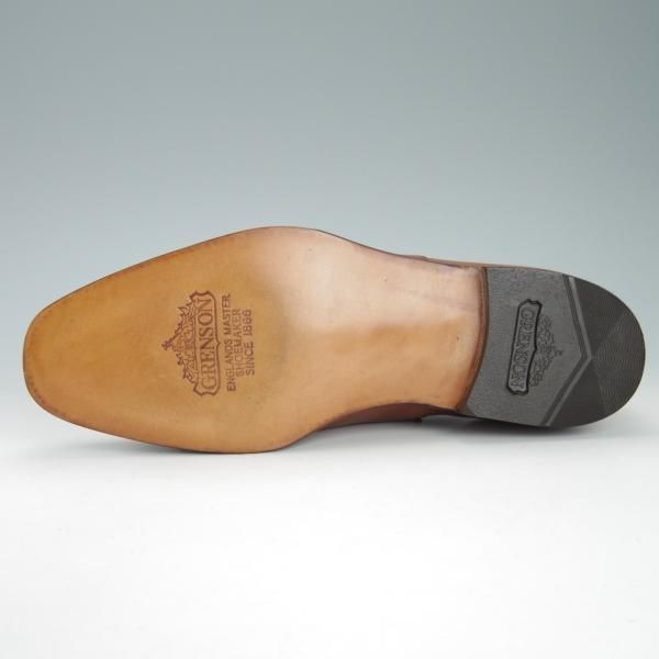 未使用★(英)グレンソン 6.5F【貴重★footmaster/フットマスター】ストレートチップ/カーフ/コニャック/薄茶/メンズ/GRENSON★g352