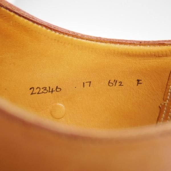 未使用★(英)グレンソン 6.5F【貴重★footmaster/フットマスター】ストレートチップ/カーフ/コニャック/薄茶/メンズ/GRENSON★g352