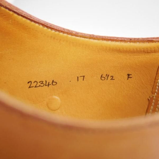 未使用★(英)グレンソン 6.5F【貴重★footmaster/フットマスター】ストレートチップ/カーフ/コニャック/薄茶/メンズ/GRENSON★g352