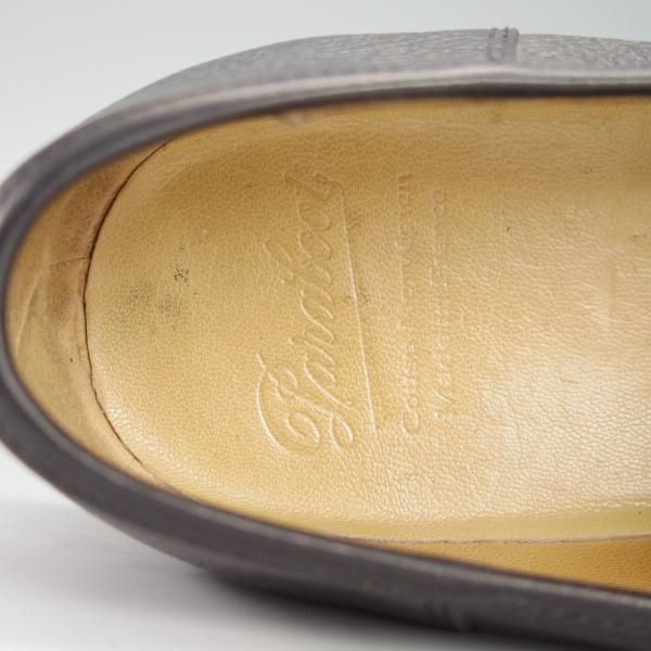 極美品★パラブーツ SIZE 9【定価￥71,500-★ランス/REIMS】マルシェソール/コインローファー/グレインレザー/NOIR/黒/Paraboot★g357