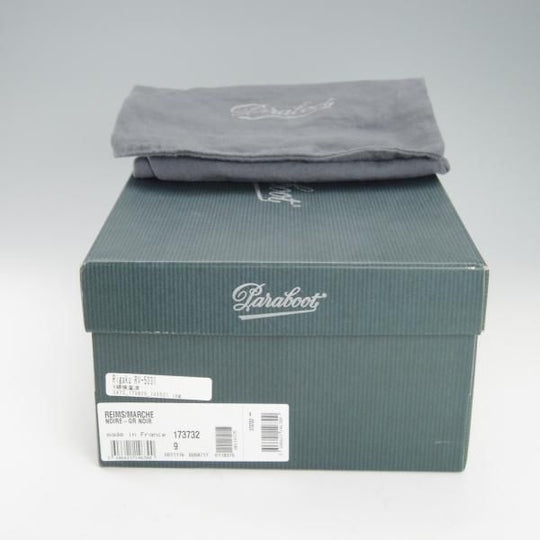 極美品★パラブーツ SIZE 9【定価￥71,500-★ランス/REIMS】マルシェソール/コインローファー/グレインレザー/NOIR/黒/Paraboot★g357