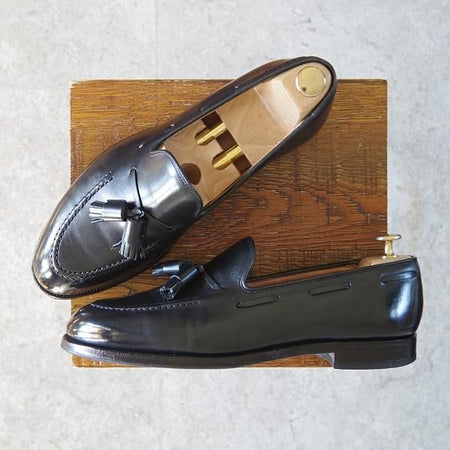 極上★クロケット&ジョーンズ 7.5E【定価￥86,900-★CAVENDISH 2/キャベンディッシュ2】タッセルローファー/黒/Crockett&Jones★g359