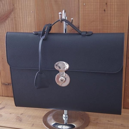 新品★(英)SIMPSON LONDON/シンプソン【定価￥113,400-★マッキントッシュ別注/ブリーフケース】メンズ/ビジネス/バッグ/紺/革/鞄★N5687