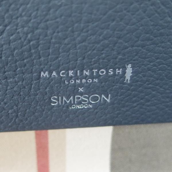 新品★(英)SIMPSON LONDON/シンプソン【定価￥113,400-★マッキントッシュ別注/ブリーフケース】メンズ/ビジネス/バッグ/紺/革/鞄★N5687