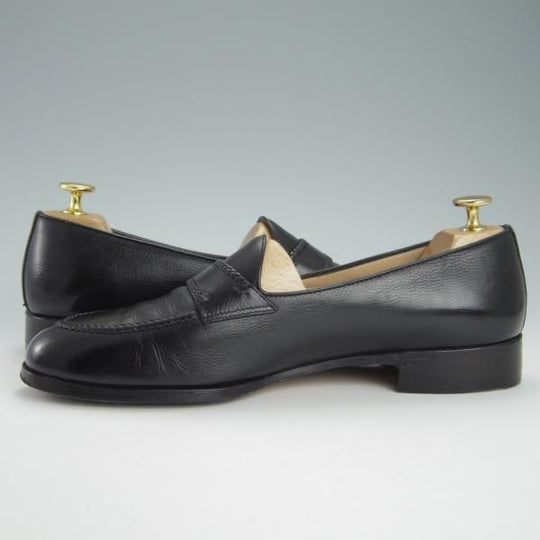 ★(伊)タニノクリスチー SIZE 7.5【定価15万円以上★ローファー/108788】スリッポン/グレインレザー/黒/メンズ/TANINO CRISCI★g362