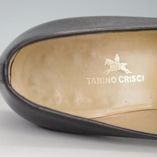 ★(伊)タニノクリスチー SIZE 7.5【定価15万円以上★ローファー/108788】スリッポン/グレインレザー/黒/メンズ/TANINO CRISCI★g362