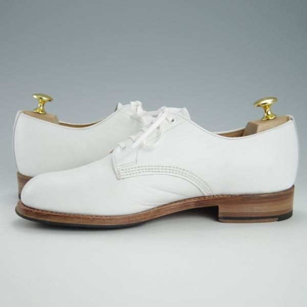 極上★(英)SANDERS/サンダース(レディース) SIZE 6【モデル定価￥52,800-★ミリタリーコレクション/1052W】プレーントゥ/カーフ/白★g366