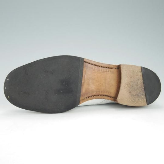 極上★(英)SANDERS/サンダース(レディース) SIZE 6【モデル定価￥52,800-★ミリタリーコレクション/1052W】プレーントゥ/カーフ/白★g366