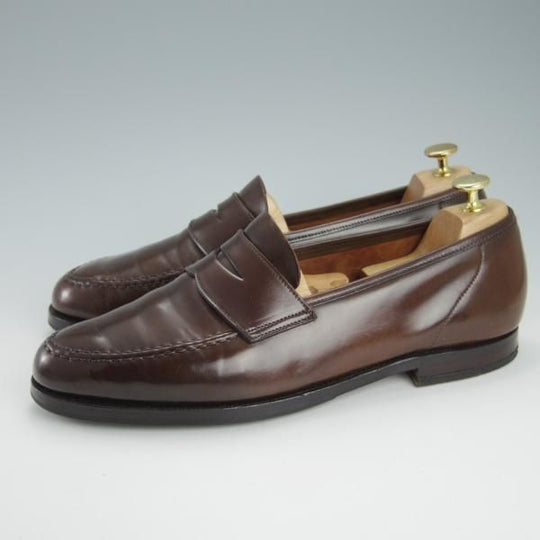 極上★クロケット&ジョーンズ 9.5E【コードバン仕様★茶/ダークブラウン】HARVARD/314ラスト/コインローファー/Crockett&Jones★g367