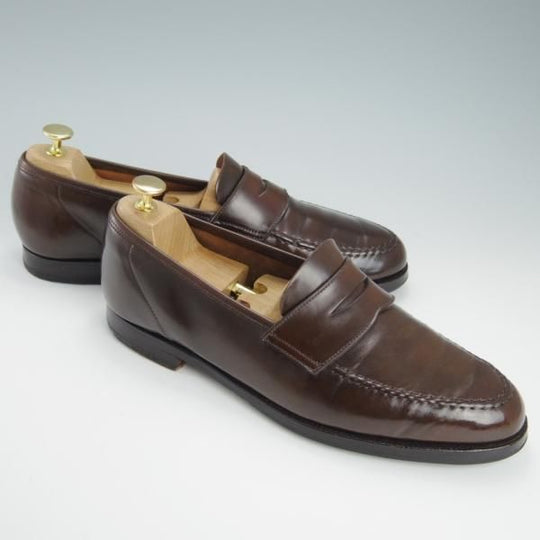 極上★クロケット&ジョーンズ 9.5E【コードバン仕様★茶/ダークブラウン】HARVARD/314ラスト/コインローファー/Crockett&Jones★g367