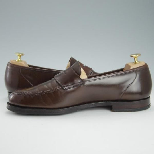 極上★クロケット&ジョーンズ 9.5E【コードバン仕様★茶/ダークブラウン】HARVARD/314ラスト/コインローファー/Crockett&Jones★g367