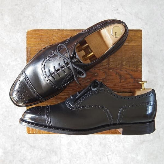 極上★チャーチ 80G/UK8【定価￥96,800-★ディプロマット/DIPLOMAT】173ラスト/セミブローグ/カーフ/黒/メンズ/Church's★g369