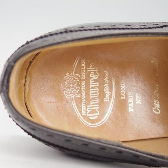 極上★チャーチ 80G/UK8【定価￥96,800-★ディプロマット/DIPLOMAT】173ラスト/セミブローグ/カーフ/黒/メンズ/Church's★g369