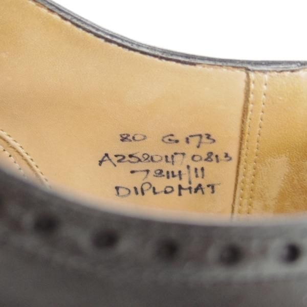 極上★チャーチ 80G/UK8【定価￥96,800-★ディプロマット/DIPLOMAT】173ラスト/セミブローグ/カーフ/黒/メンズ/Church's★g369