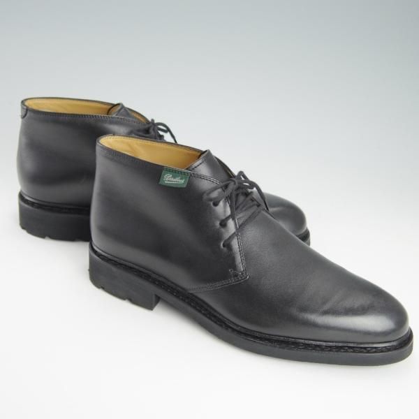 ほぼ未使用★パラブーツ SIZE 5.5【定価￥68,200-★Lully/ルーリー】ギャラクシーソール/チャッカブーツ/カーフ/黒/Paraboot★g372