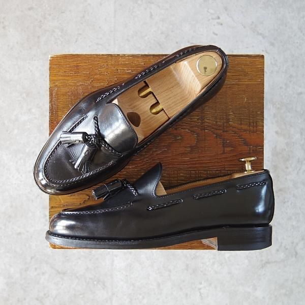 ★(スペイン製)Berwick/バーウィック SIZE 6【モデル定価￥33,000-★UNIVERSAL LANGUAGE別注/4340】タッセルローファー/カーフ/黒★g373