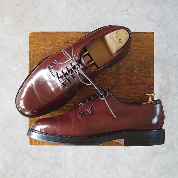 極上★チャーチ 60F/UK6【コードバン仕様★旧チャーチ/224ラスト/STRATTON】プレーントゥ/赤茶/メンズ/Church's★g374